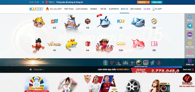 Bắn cá Kubet: Thỏa mãn đam mê - Nhận tiền cực khủng 3 Đa dạng sảnh game bắn cá hấp dẫn