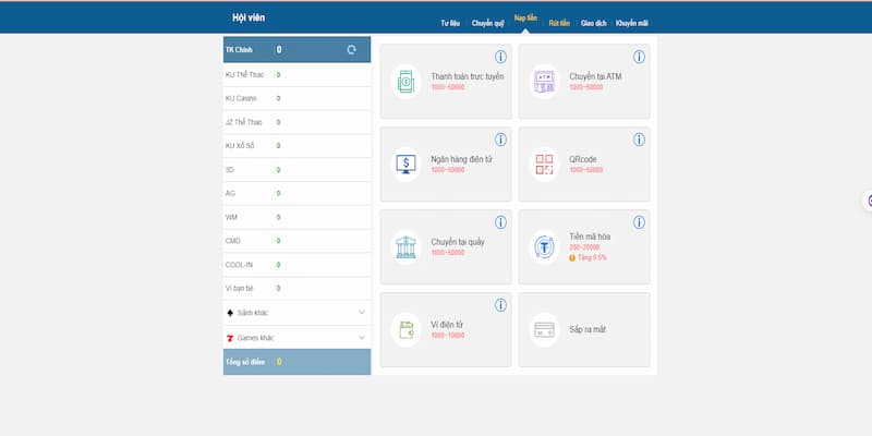 Nạp tiền Kubet: Hướng dẫn nhanh chóng chỉ trong 1 phút 3 Tổng hợp 3 cách nạp tiền được ưa chuộng